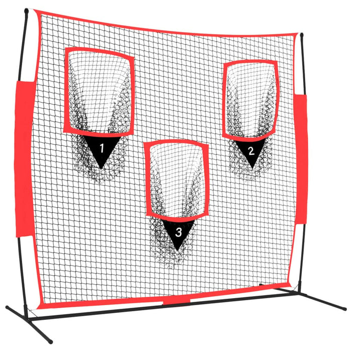 Plasă de baseball portabilă negru/roșu 183x105x183 cm poliester - WALTI WALTI