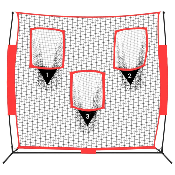 Plasă de baseball portabilă negru/roșu 183x105x183 cm poliester - WALTI WALTI