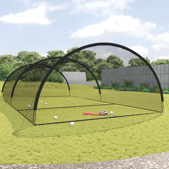 Țarc plasă de lovituri baseball negru 900x400x250 cm poliester WALTI