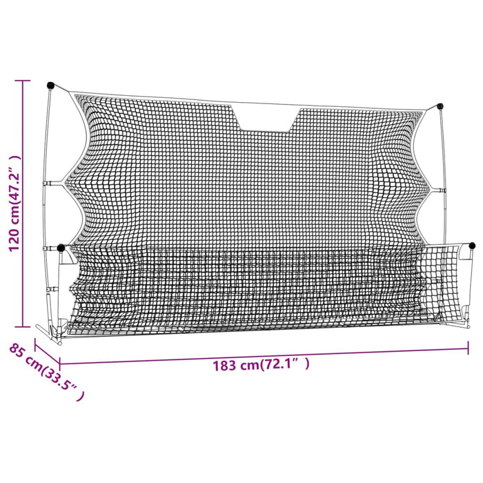Plasă rebounder fotbal, negru și galben 183x85x120 cm poliester - WALTI WALTI