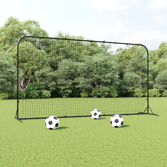 Plasă de ricoșeu fotbal, negru, 366x90x183 cm, HDPE - WALTI WALTI