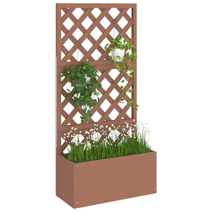 Jardinieră cu spalier, maro, 65x33x135 cm, WPC WALTI