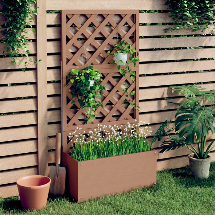 Jardinieră cu spalier, maro, 65x33x135 cm, WPC WALTI