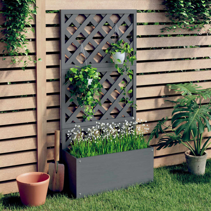 Jardinieră cu spalier, gri, 65x33x135 cm, WPC - WALTI WALTI