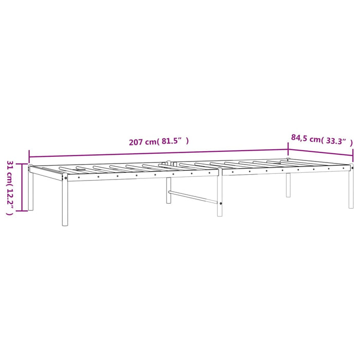 Cadru pat metalic, negru, 80x200 cm - WALTI WALTI