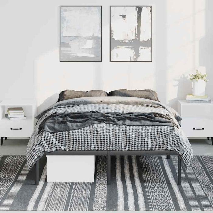 Cadru pat metalic, negru, 135x190 cm - WALTI WALTI