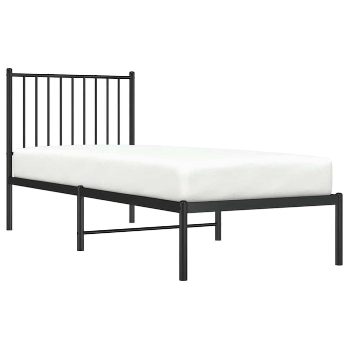 Cadru de pat metalic cu tăblie, negru, 75x190 cm - WALTI WALTI