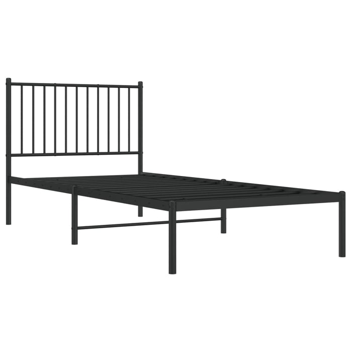 Cadru pat metalic cu tăblie, negru, 90x200 cm - WALTI WALTI