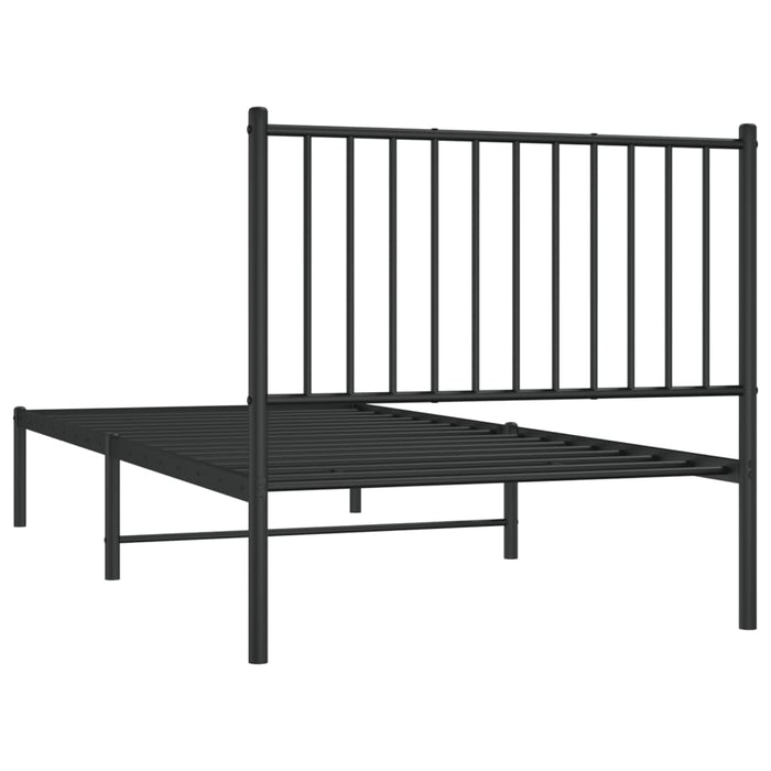Cadru pat metalic cu tăblie, negru, 90x200 cm - WALTI WALTI