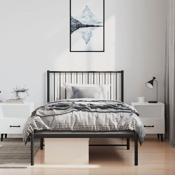 Cadru de pat din metal cu tăblie, negru, 100x200 cm - WALTI WALTI