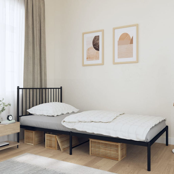 Cadru de pat din metal cu tăblie, negru, 107x203 cm - WALTI WALTI