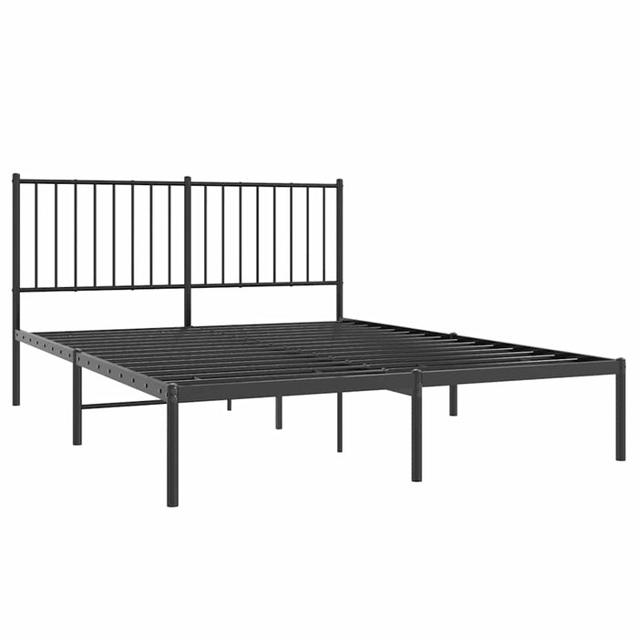 Cadru de pat metalic cu tăblie, negru, 135x190 cm - WALTI WALTI