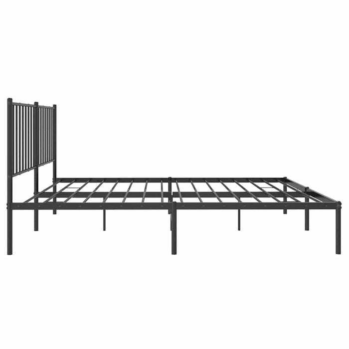 Cadru de pat metalic cu tăblie, negru, 135x190 cm - WALTI WALTI
