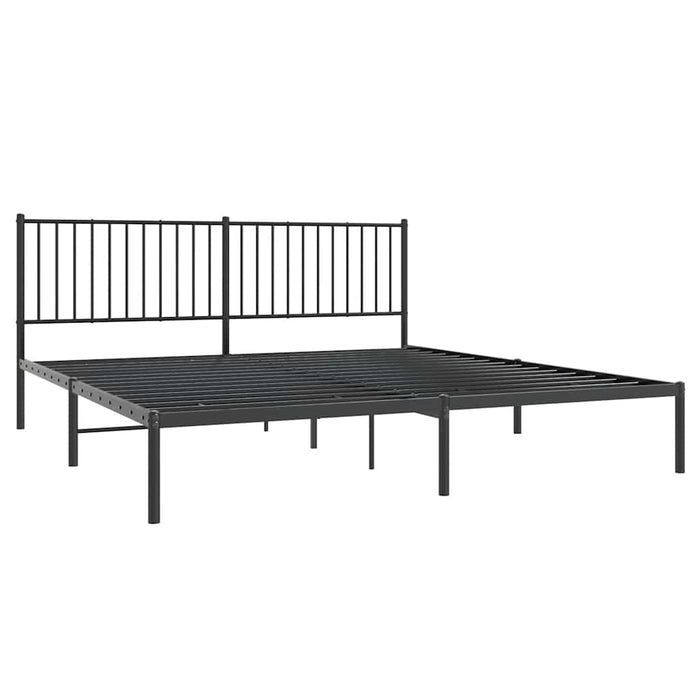 Cadru de pat metalic cu tăblie, negru, 183x213 cm - WALTI WALTI