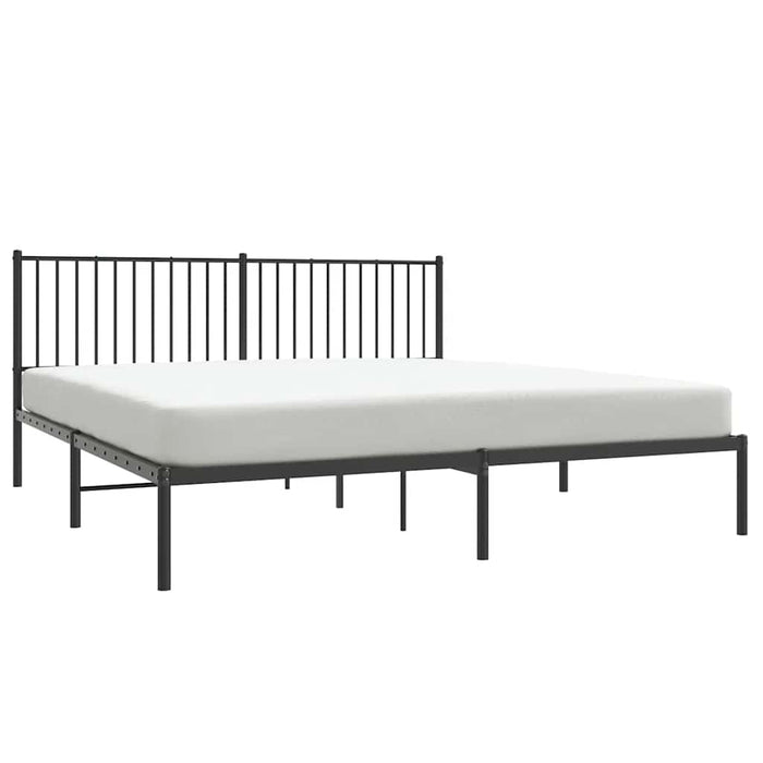 Cadru de pat metalic cu tăblie, negru, 183x213 cm - WALTI WALTI