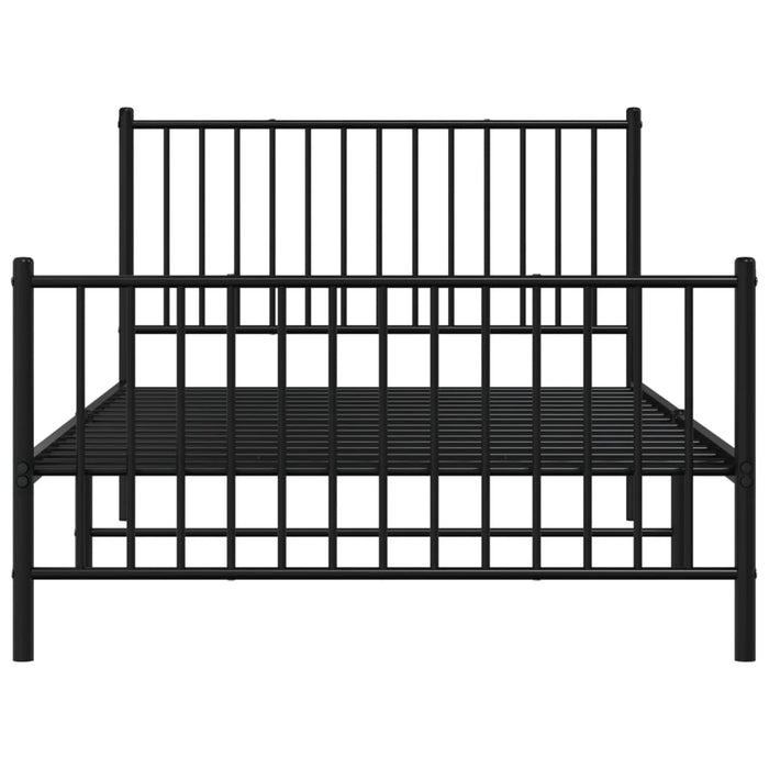 Cadru pat metalic cu tăblii de cap/picioare, negru, 107x203 cm WALTI