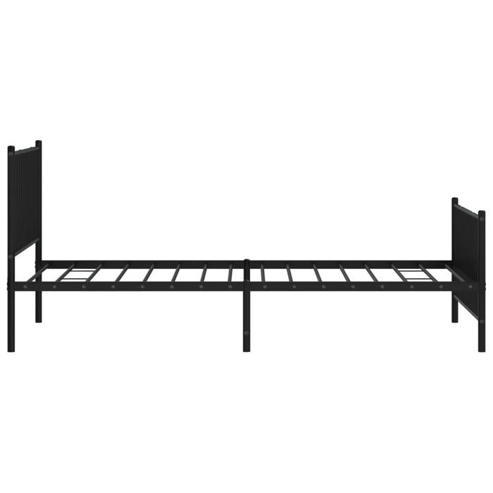 Cadru pat metalic cu tăblii de cap/picioare, negru, 107x203 cm WALTI