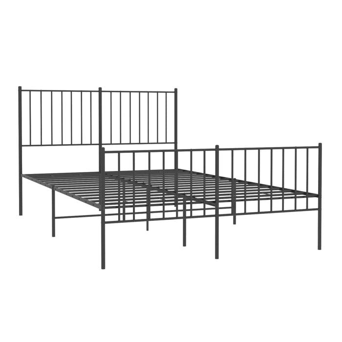 Cadru pat metalic cu tăblie de cap/picioare, negru, 120x190 cm - WALTI WALTI