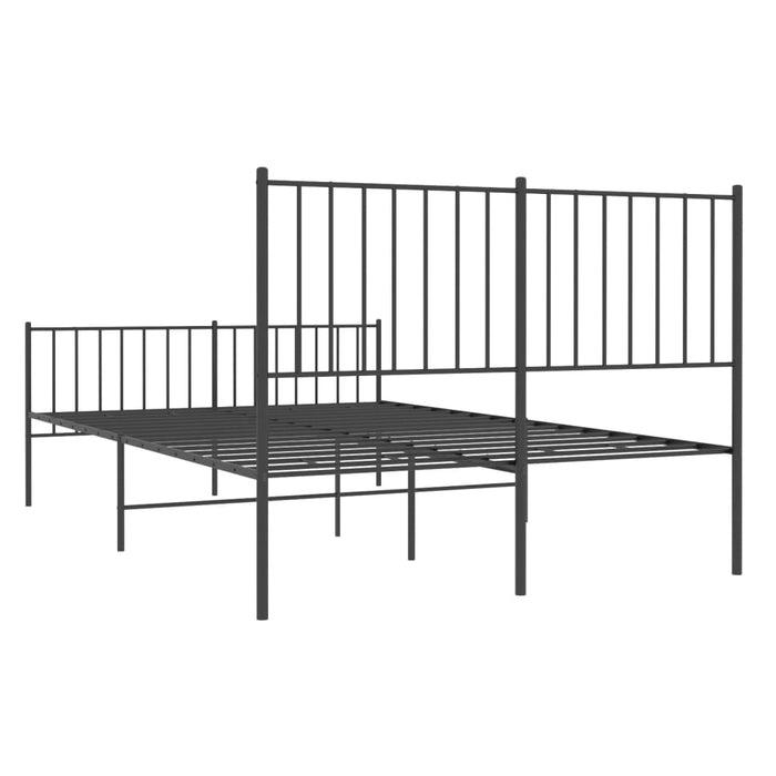 Cadru pat metalic cu tăblie de cap/picioare, negru, 120x190 cm - WALTI WALTI