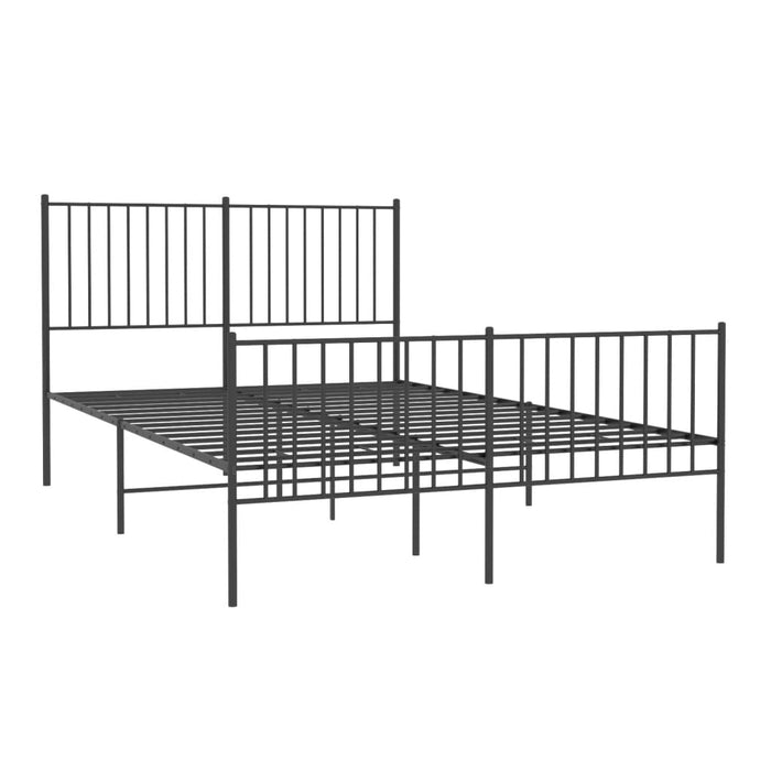 Cadru pat metalic cu tăblie de cap/picioare, negru, 140x190 cm WALTI