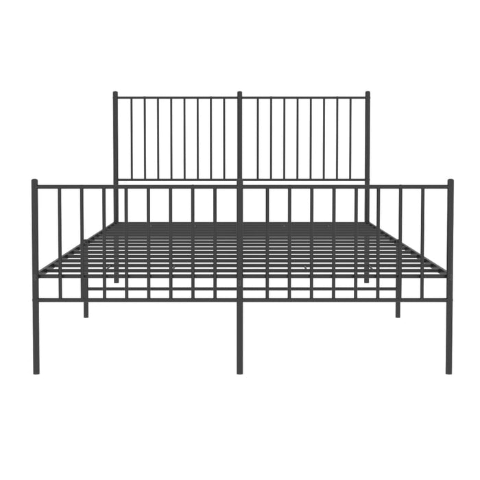 Cadru pat metalic cu tăblie de cap/picioare, negru, 140x190 cm WALTI