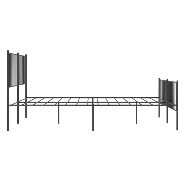 Cadru pat metalic cu tăblie de cap/picioare, negru, 140x190 cm WALTI