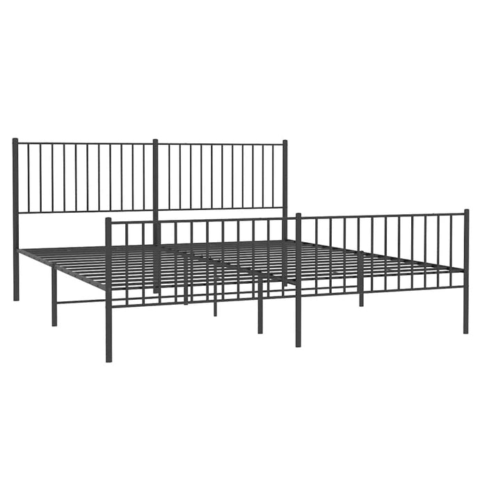 Cadru pat metalic cu tăblii de cap/picioare, negru, 183x213 cm - WALTI WALTI