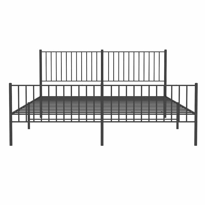 Cadru pat metalic cu tăblii de cap/picioare, negru, 183x213 cm - WALTI WALTI