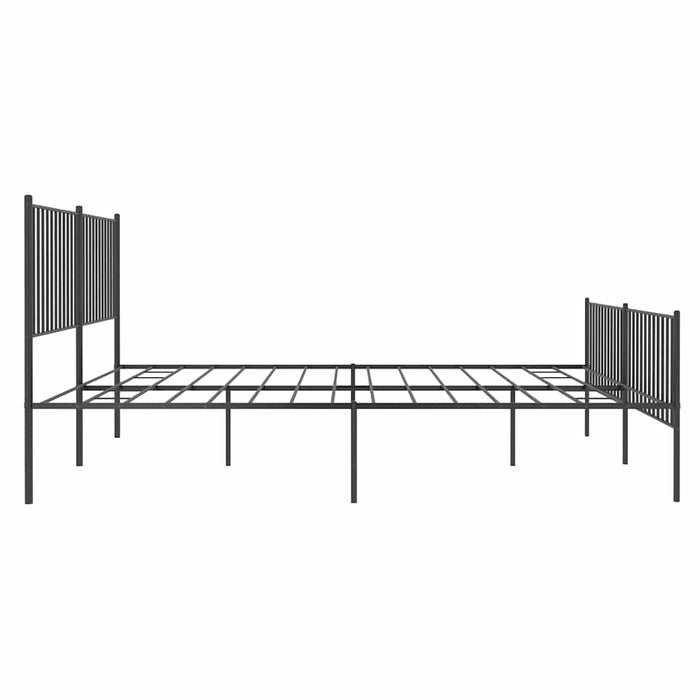 Cadru pat metalic cu tăblii de cap/picioare, negru, 183x213 cm - WALTI WALTI