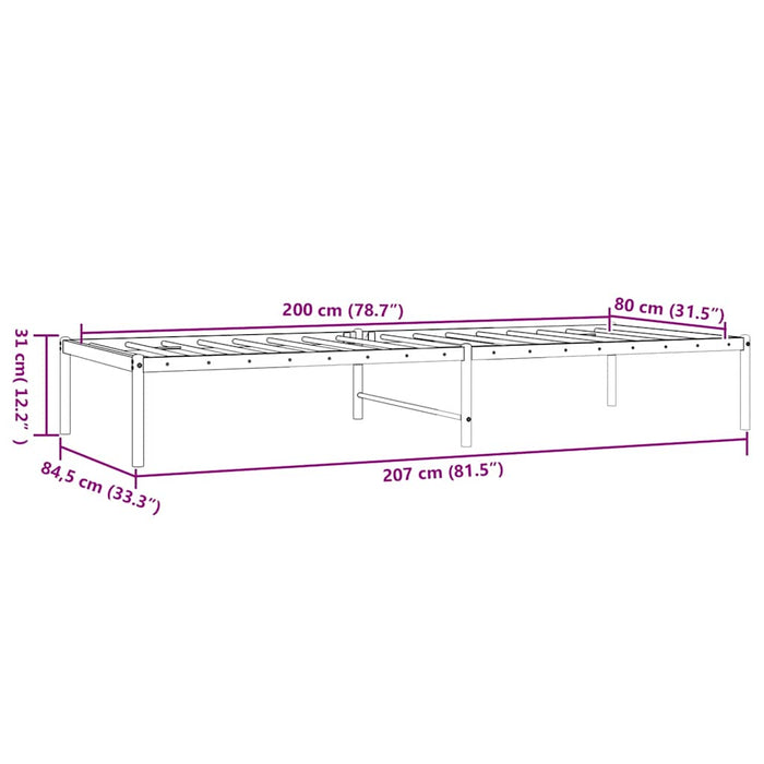 Cadru pat metalic, alb, 80x200 cm - WALTI WALTI