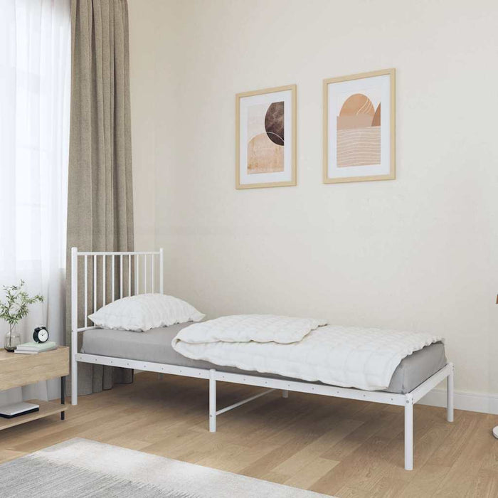 Cadru de pat metalic cu tăblie, alb, 80x200 cm - WALTI WALTI