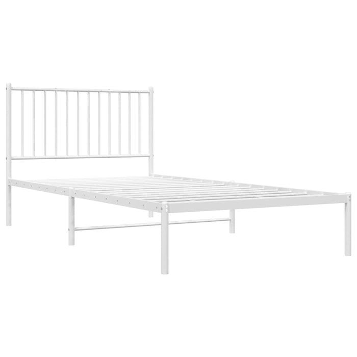 Cadru de pat din metal cu tăblie, alb, 100x200 cm - WALTI WALTI