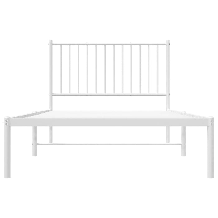 Cadru de pat din metal cu tăblie, alb, 100x200 cm - WALTI WALTI