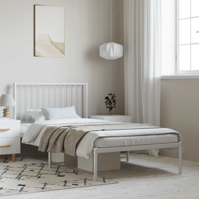 Cadru de pat din metal cu tăblie, alb, 100x200 cm - WALTI WALTI