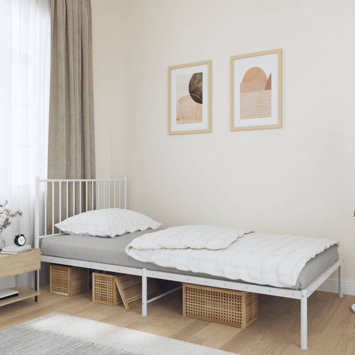 Cadru de pat din metal cu tăblie, alb, 107x203 cm - WALTI WALTI