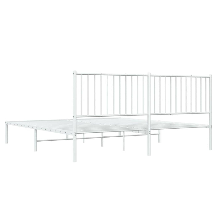 Cadru de pat metalic cu tăblie, alb, 183x213 cm - WALTI WALTI
