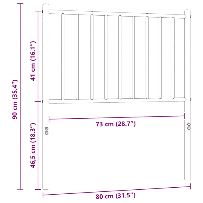Tăblie de pat de schimb metalică, alb, 75 cm WALTI