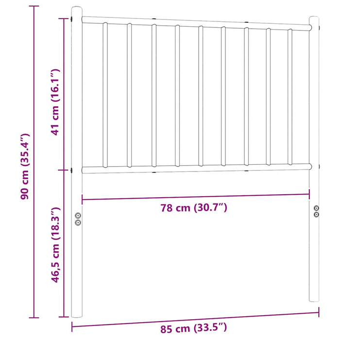 Tăblie de pat de schimb metalică, alb, 80 cm WALTI