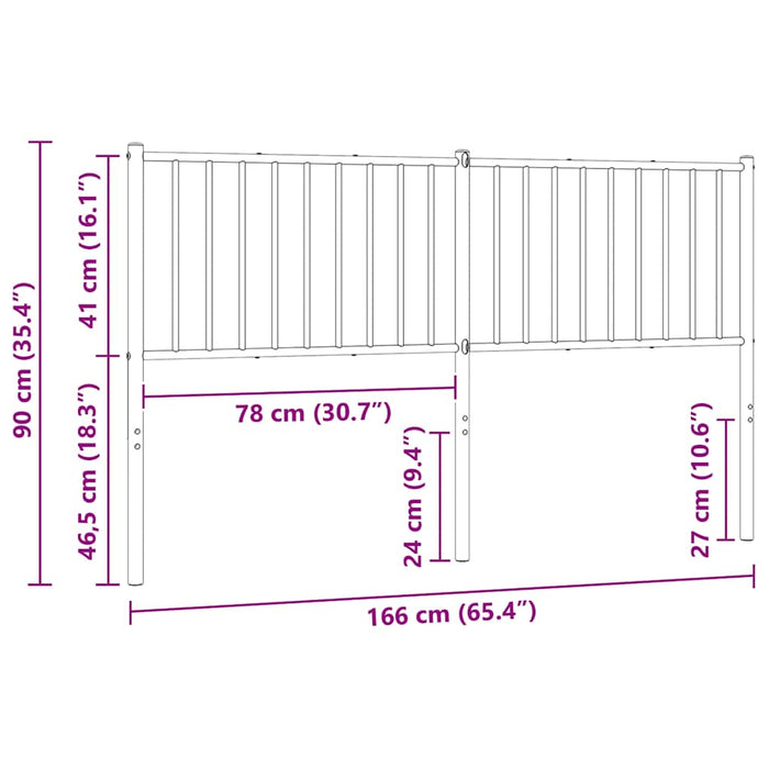 Tăblie de pat de schimb metalică, alb, 160 cm WALTI