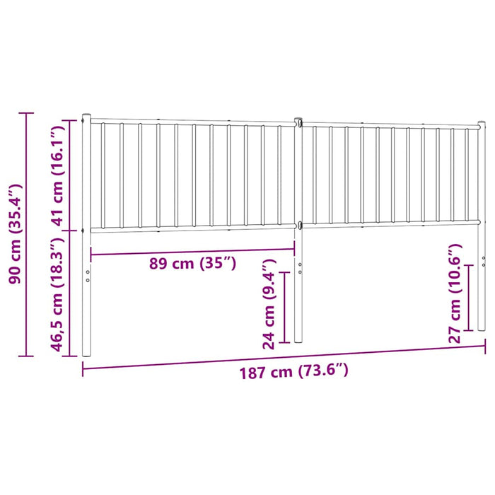 Tăblie de pat de schimb metalică, alb, 180 cm WALTI
