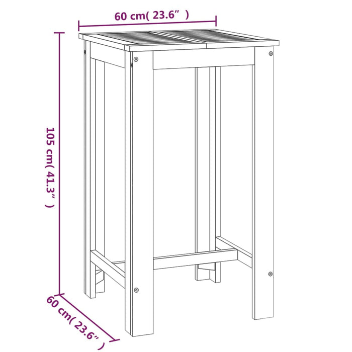 Set bar de grădină, 3 piese, lemn masiv de acacia - WALTI WALTI