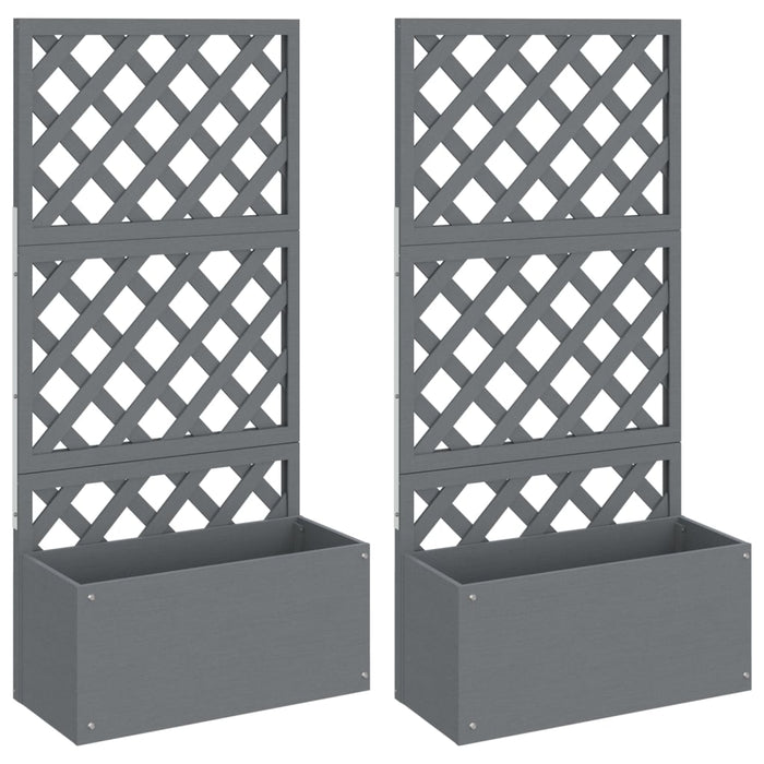 Jardiniere cu spalier, 2 buc., gri, 65x33x135 cm, WPC - WALTI WALTI