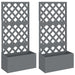 Jardiniere cu spalier, 2 buc., gri, 65x33x135 cm, WPC - WALTI WALTI