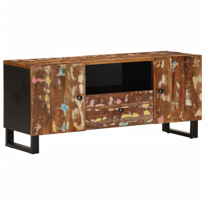 Dulap TV, 105x33,5x46 cm, lemn masiv reciclat&lemn prelucrat - WALTI WALTI