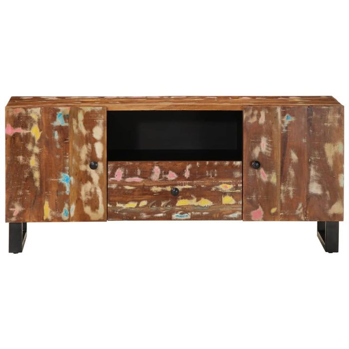 Dulap TV, 105x33,5x46 cm, lemn masiv reciclat&lemn prelucrat - WALTI WALTI