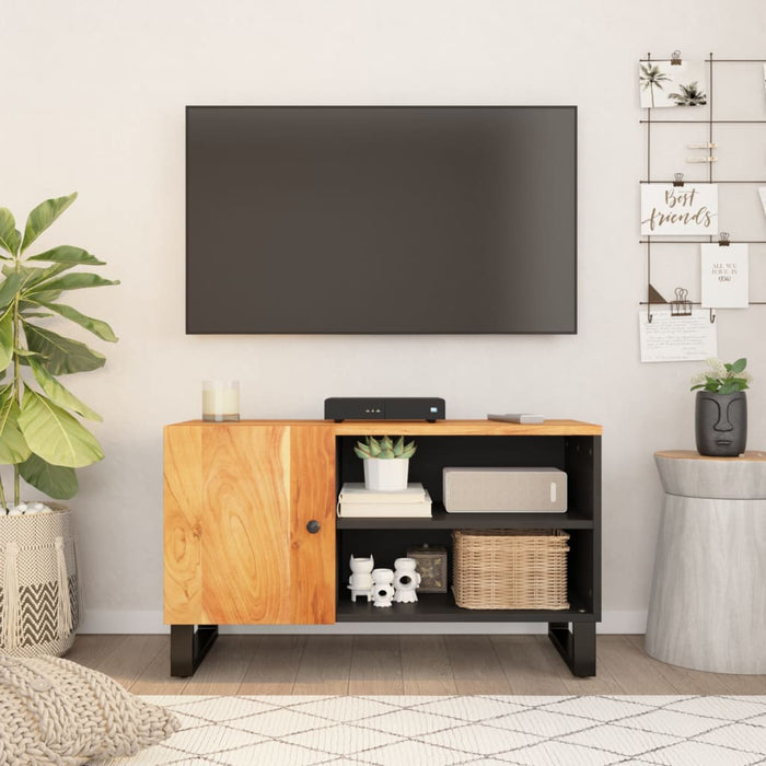 Dulap TV, 80x33x46 cm, lemn masiv de acacia&lemn prelucrat - WALTI WALTI