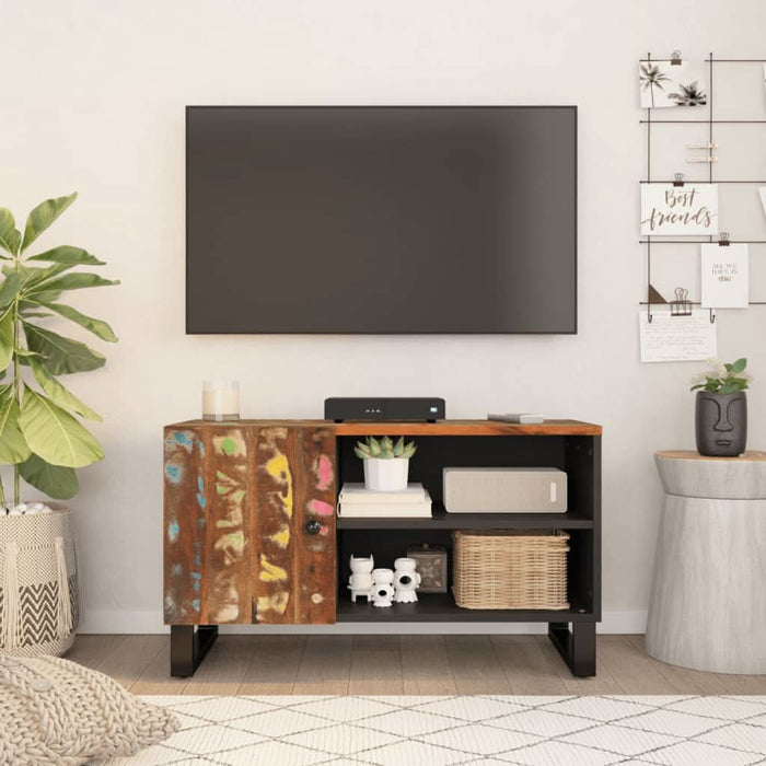 Dulap TV, 80x33x46 cm, lemn masiv reciclat&lemn prelucrat - WALTI WALTI