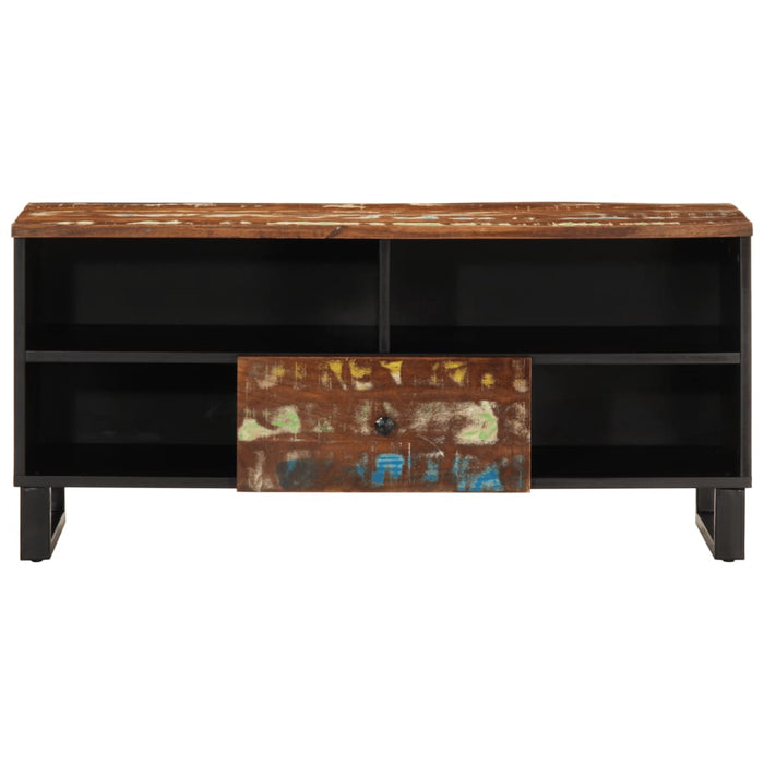 Dulap TV, 100x33x46 cm, lemn masiv reciclat&lemn prelucrat - WALTI WALTI