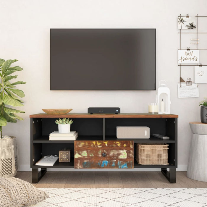 Dulap TV, 100x33x46 cm, lemn masiv reciclat&lemn prelucrat - WALTI WALTI