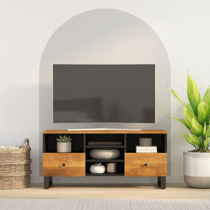 Comodă TV, 100x33x46 cm, lemn masiv de mango și lemn compozit WALTI